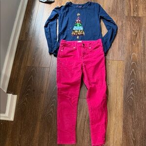 Crewcuts Navy Top and Vibrant Pink Pants
